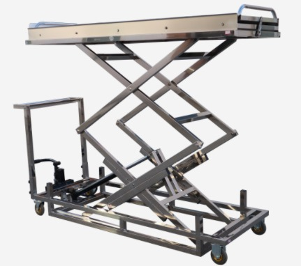 Hydraulic morgue lift